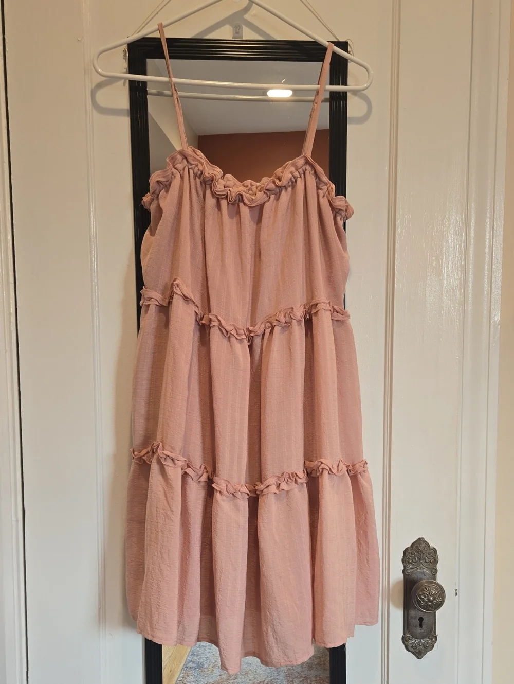 Pink Ruffle Tiered Spaghetti Strap Dress | NWOT